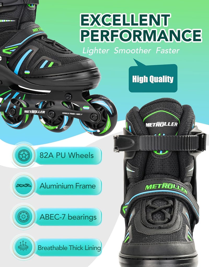 METROLLER Adjustable Inline Skates for Girls Boys with Light up Wheels Roller Skates Kids Youth Fun Beginner Blades Youth Ages 5-8 8-12 Adults Outdoor - Image 5